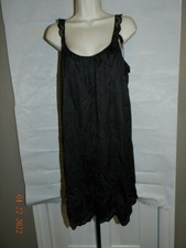 Petra Fashions Nylon Black Nightgown M lace trimmed straps