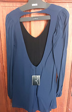 Reformation Ophelia Dress in Navy, XS/S, Low Back