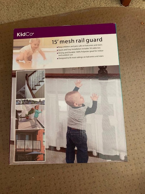 KidCo Toddler Mesh Rail Guard, White 15' Indoor Outdoor