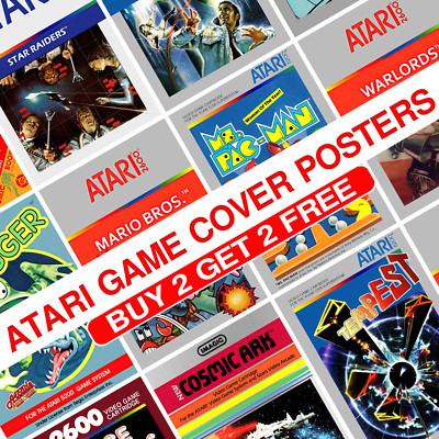 Atari Spiel Cover Poster Vintage Retro Klassiker Gaming Druck Bild Geschenk