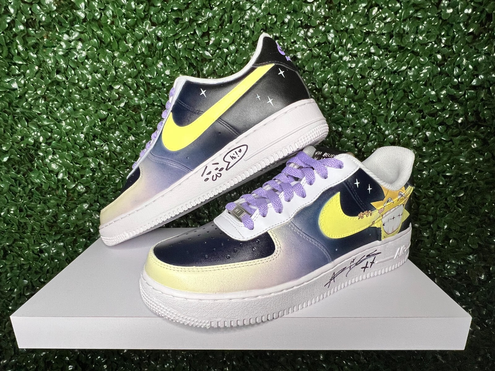 Aries x Bizon Custom 1 of 10 "BELIEVE IN ME" Sneakers Signed by Aries - Sz 9.5M image 2