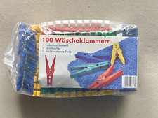 Wäscheklammern Set,  100 Wäscheklammern, 4 farbig