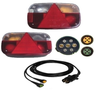 Aspöck Multipoint 3 Set Lampen rechts + links und Kabel 7 Meter 7polig (73.37 /1