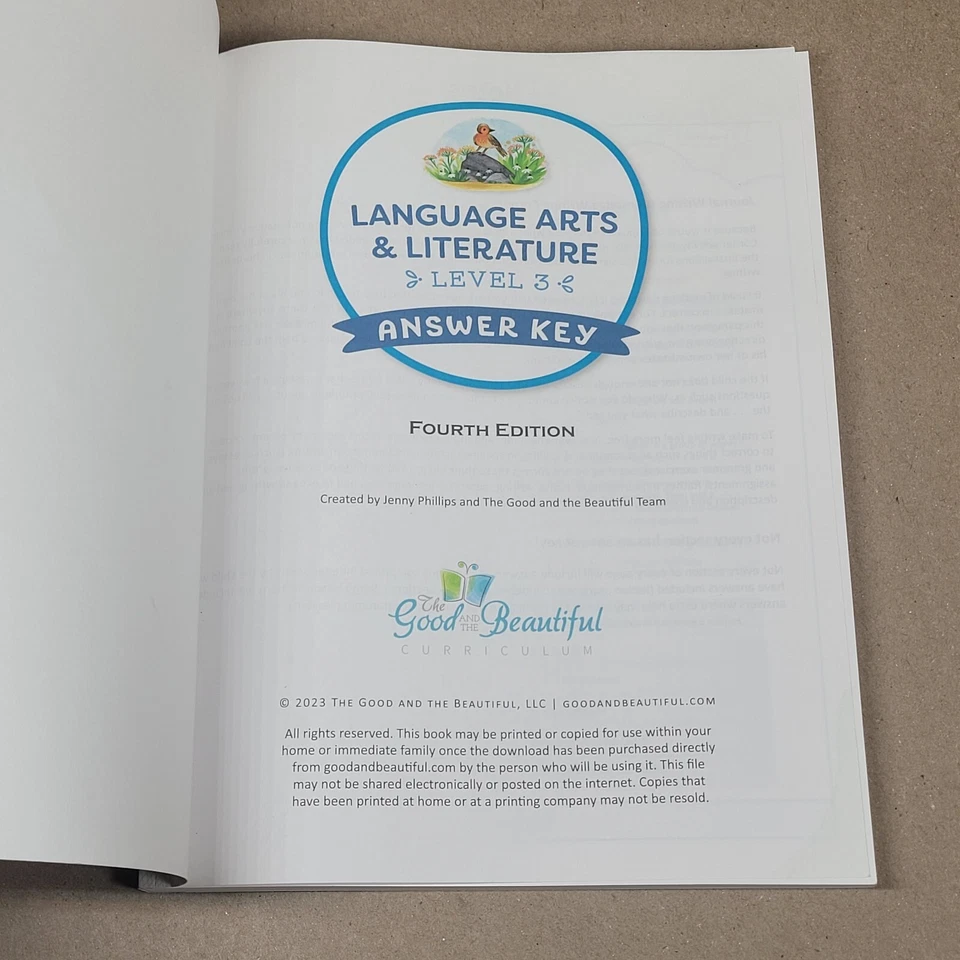 The Good and the Beautiful Language Arts & Literature Level 3 Answer Key - Image 2 of 4