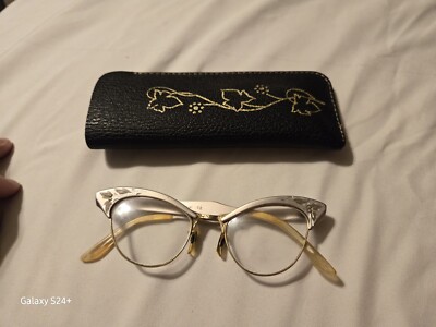 Vintage Silver Cat Eye Glasses American Optical