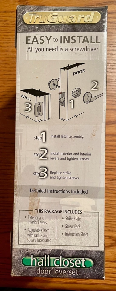 TruGuard матовый никель холл шкаф двери рычаги не блокируется #889953 LYEX203B - Изображение 3 из 4