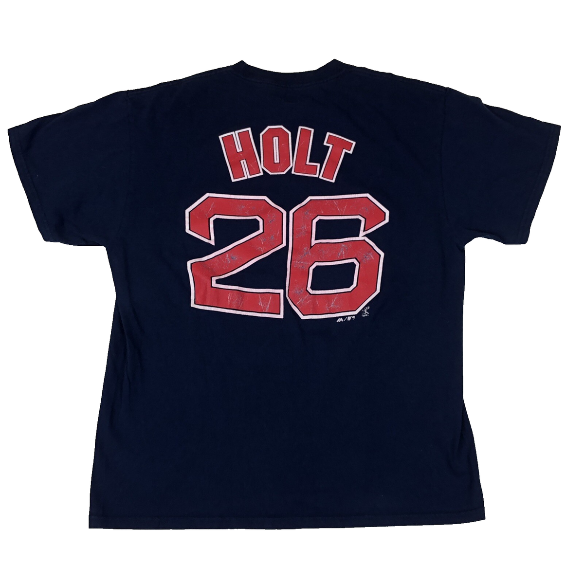 Boston Red Sox Brock Holt Majestic #26 Blue Jersey T-shirt Size