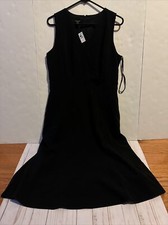 NWT Talbots Solid Black Sleeveless V neck Sz 10