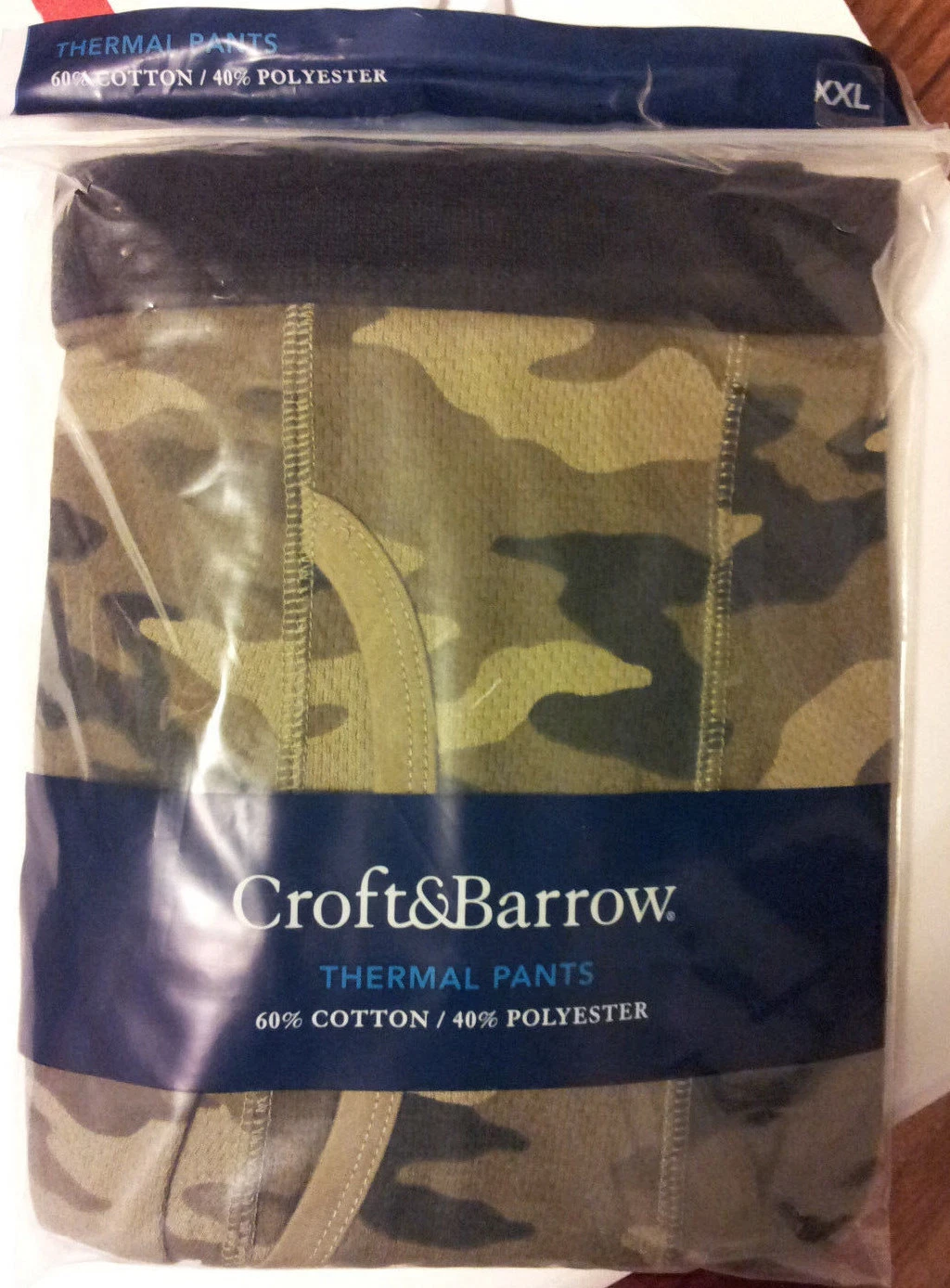 Thermal Underwear Bottoms Green Camouflage Mens Size 2XL Fits 44"-46" Waist NEW