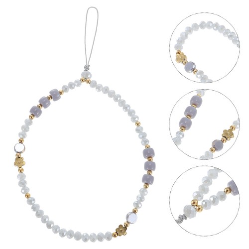2 Count Mobile Phone Chain Cellphone Lanyard Beads Necklace Holder with - Zdjęcie 10 z 12
