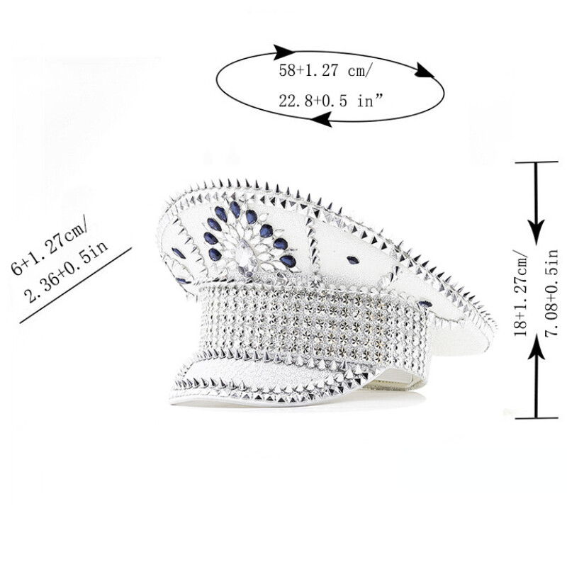 APL Rivetti Uniesx Pailtten Strass Captain Hut Fest Party Performance Cappello Chic