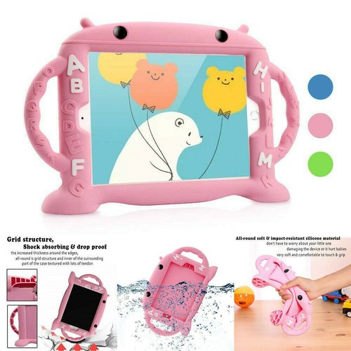 For iPad Mini 234 Pro9.7 5th Kids Silicone Rubber Cover Cartoon Robot Stand Case - Picture 6 of 24