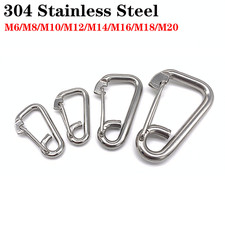 Carabiner Clip Hook Snap Hook Stainless Steel Shackle Rock Climbing Hook 6-20mm