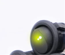 12V 20A Round Rocker Toggle Switch + Wires With Power-On LED-YELLOW