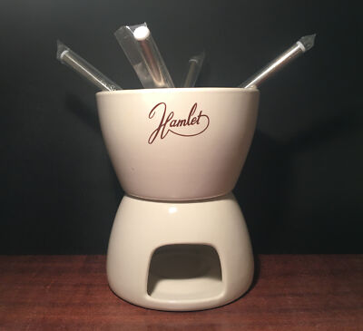 Hamlet Keramik Schokoladenfondue Set für 4. Belgien Made.