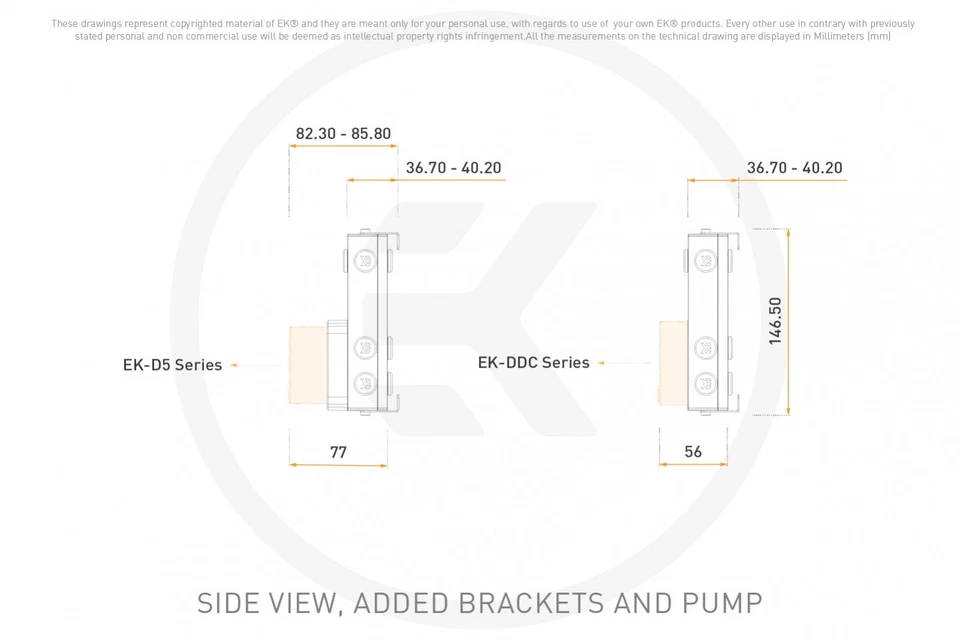 EKWB EK-Quantum Kinetic 3 FLT 140 D5/DDC Body Reservoir, D-RGB, Plexi - Image 4 of 4