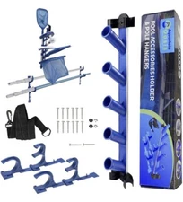 AquaMate Oasis Pool Accessories Organizer, Pole Hangers, Vacuum Hose Harness