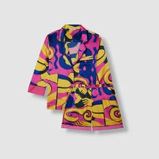 $670 Sleeping with Jacques Women Pink T-Boz 2-Piece Boxer Pajama Set EU 1 / US S