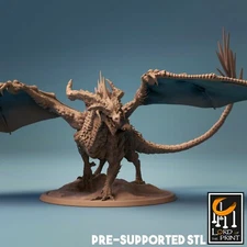 Adult Black Dragon Miniature D&D DnD Pathfinder RPG