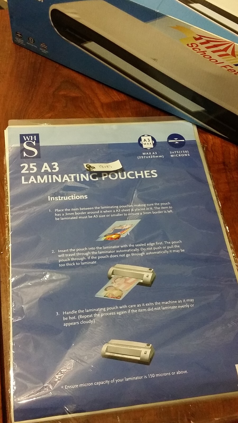 WH Smith A3 Laminator with A3 Laminating Pouches eBay
