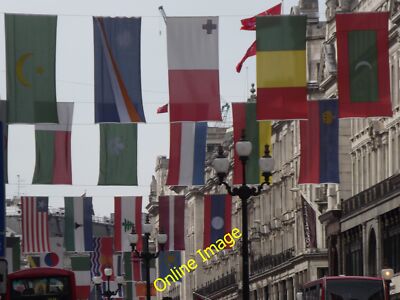 Photo 6x4 National Flags Over Regent Street Westminster Flags in the alph c2012