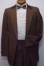 AFTER SIX VINTAGE MEDIUM BROWN  VELVET MENS BOYS TUXEDO JACKET OR 3pc RETRO TUX