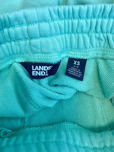 Lands’ End Mint Green Cotton Pull On Shorts, Boys Girls Size XS 4-5 Sweat Shorts - Picture 3 of 4
