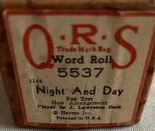 QRS player piano word roll 5537 Night And Day Fox Trot J Lawrence cool