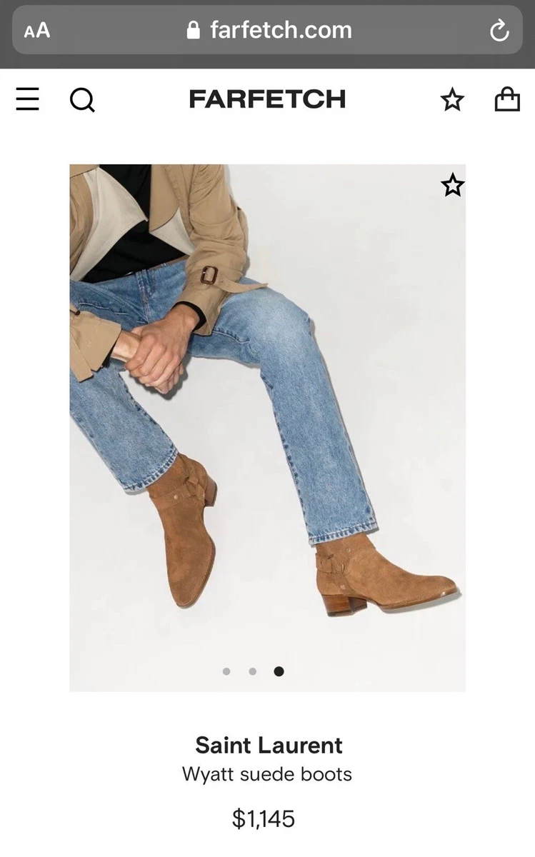 FW16 Saint Laurent Paris Wyatts Suede Harness Exposed Zipper Sz EU