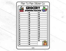 4094~~Grocery Spending Tracker Planner Stickers.