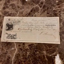 Canceled Check from Brayley & Pitts 1862