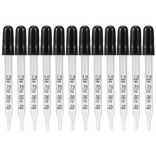 Glass Pipet 12Pcs Curved Head Dropper Black Durable Reusable for Laboratory