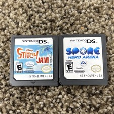 Disney Stitch Jam And Spore Hero Arena Nintendo Ds Game Lot Tested
