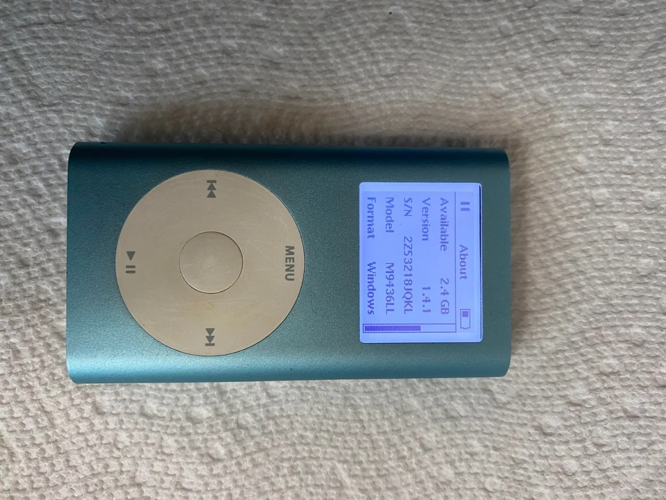 Apple iPod Mini Model A1051 M9436LL  4GB 1.4.1 BLUE- 366 Loaded Songs - Image 2 of 4
