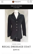 Goode Rider Regal Dressage Show Coat NWT BLACK Equestrian Horse  GoodeRider L 16