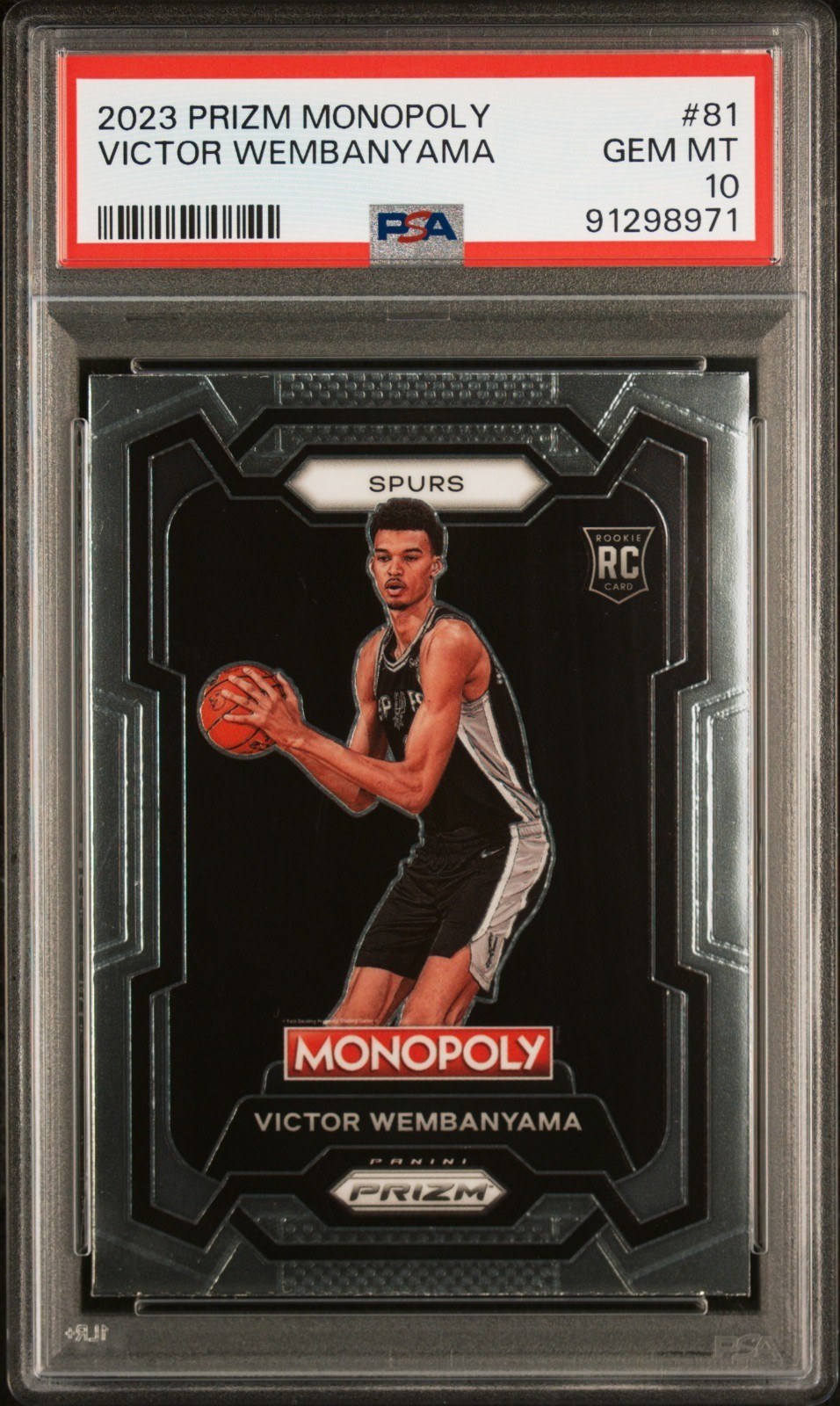 2023-24 PANINI PRIZM MONOPOLY #81 VICTOR WEMBANYAMA RC PSA 10 GEM MINT