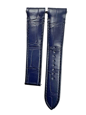 GENUINE LEATHER ALLIGATOR STRAP 21MM NAVY BLUE COLOR FOR CARTIER WATCH