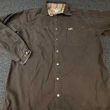 Carhartt Jacket Mens XLT Brown Quilted Mid-Length Collared Lined Pockets Canvas