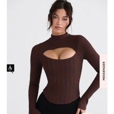 NWT House Of Cb Georgina cocoa knitted corset size small