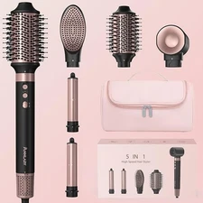 ANNLARY 5 in 1 Ionic Hot Air Styler, 1400W Powerful Hair Dryer Brush,