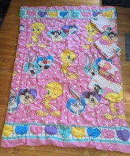 90s Tweety Bird Hearts Looney Tunes Twin Bedroom Set Comforter Sheets Valance