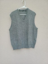 Vintage Gilbert & Lodge Uni-Sex Gray Wool Sweater Vest Sz L