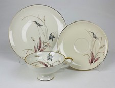 Alka Bavaria Kolibri 3 tlg Teeset 1950–60er Unterglasur & breiter 24K Goldrand