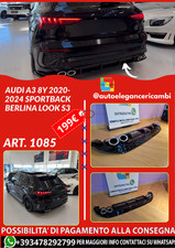 💕ART. 1085 Diffusor Audi A3 8Y 2020-2024 Sportback Limousine Look S3💕