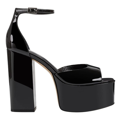 Marc Fisher LTD Womens Della Patent Leather Peep-Toe Platform Sandals 9.5M