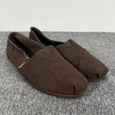 Skechers Canvas Flats Pillow Arch Women's Size 7.5 Brown Slip On