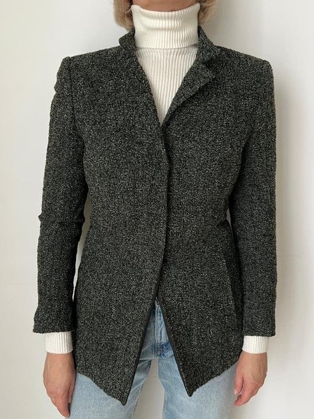 Damen Akris Blazer Grün Alpaka 36 / S / 44