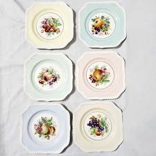 Set (6) Johnson Brothers Beau “Fruit Of The Vine" Old English Side Plates 7.75"