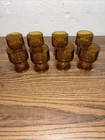 Vintage Anchor Hocking Amber Glasses 4.5 Inch Juice Barware Rocks Set Of 8
