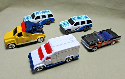 MATCHBOX CAR LOT Mattel Vintage Die Cast '57 Chevy Ambulance Wrecker Truck Tahoe
